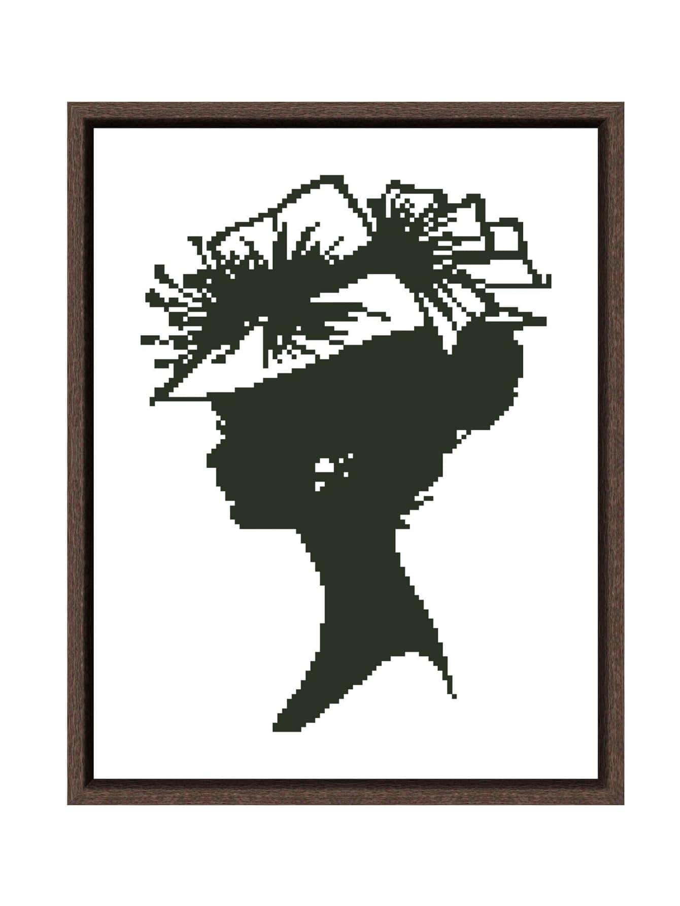 漂亮女孩十字绣套件，纯色图案，适合初学者 - 白色 - 查看 1