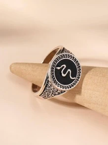 Snake Detail Ring - Silver - View 2
