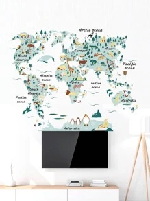 卡通圖形牆貼，PVC自粘牆藝術貼花，適用於家居裝飾 - 彩色 - 查看 3