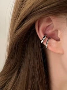 2 chiếc vòng bít tai tối giản - Bạc - Xem 1