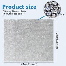 1pc Rhinestone Decor Tape, 7.8 X  9.4 Inch Self Adhesive Glitter Car Phone Craft Decorative Sticker, For DIY - White - View 5
