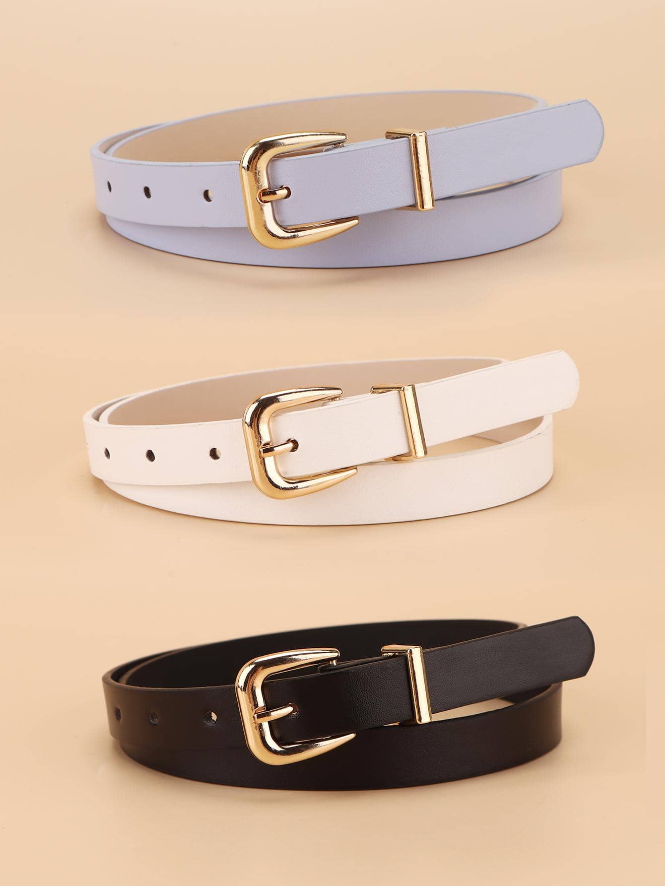 Thắt lưng nữ thời trang khóa vuông 3 chiếc cho cuộc sống hàng ngày - Nhiều màu - Xem 1