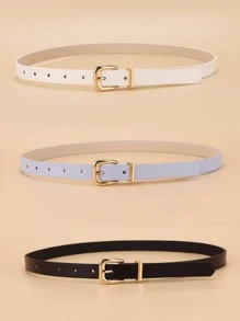 Thắt lưng nữ thời trang khóa vuông 3 chiếc cho cuộc sống hàng ngày - Nhiều màu - Xem 3