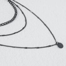 Collar a capas con diseño de disco - Negro - Ver 4