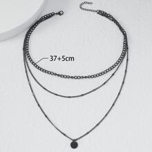Collar a capas con diseño de disco - Negro - Ver 6