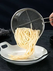 1入組網狀过滤器,麵條籃子,可折疊炸薯條籃子適用於廚房 - 銀色 - 查看 4