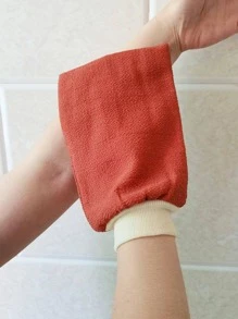 1pc Two Tone Exfoliating Bath Glove - Red - View 1