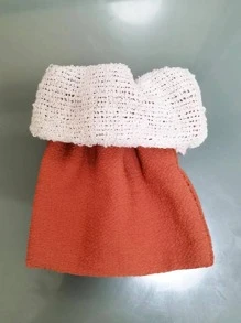 1pc Two Tone Exfoliating Bath Glove - Red - View 3