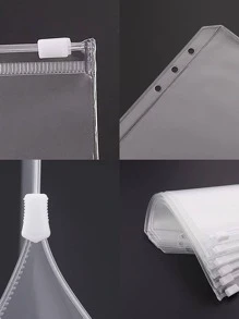 12入組透明活頁袋，PVC鉛筆袋 - 無色 - 查看 5