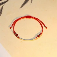 Vòng đeo tay bằng bạc trang trí hạt thời trang cho phụ nữ để trang trí hàng ngày - Bạc - Xem 2