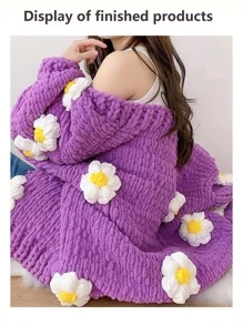 1條粉色手指環編織線，柔軟舒適，用於編織毯子、衣服、圍巾，固定線圈尺寸，DIY編織，適合初學者 - 粉色 - 查看 6