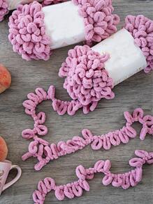 1條粉色手指環編織線，柔軟舒適，用於編織毯子、衣服、圍巾，固定線圈尺寸，DIY編織，適合初學者 - 粉色 - 查看 3