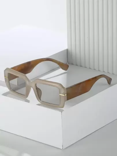 1 件男女通用方形糖果色 Y2K 酷炫复古街头时尚眼镜，适合夏季海滩度假、户外、旅行