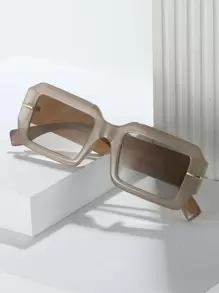 1 chiếc kính vuông Unisex màu kẹo Y2K thời trang đường phố cổ điển mát mẻ cho kỳ nghỉ hè trên bãi biển, ngoài trời, du lịch - Màu Xám nhạt - Xem 2