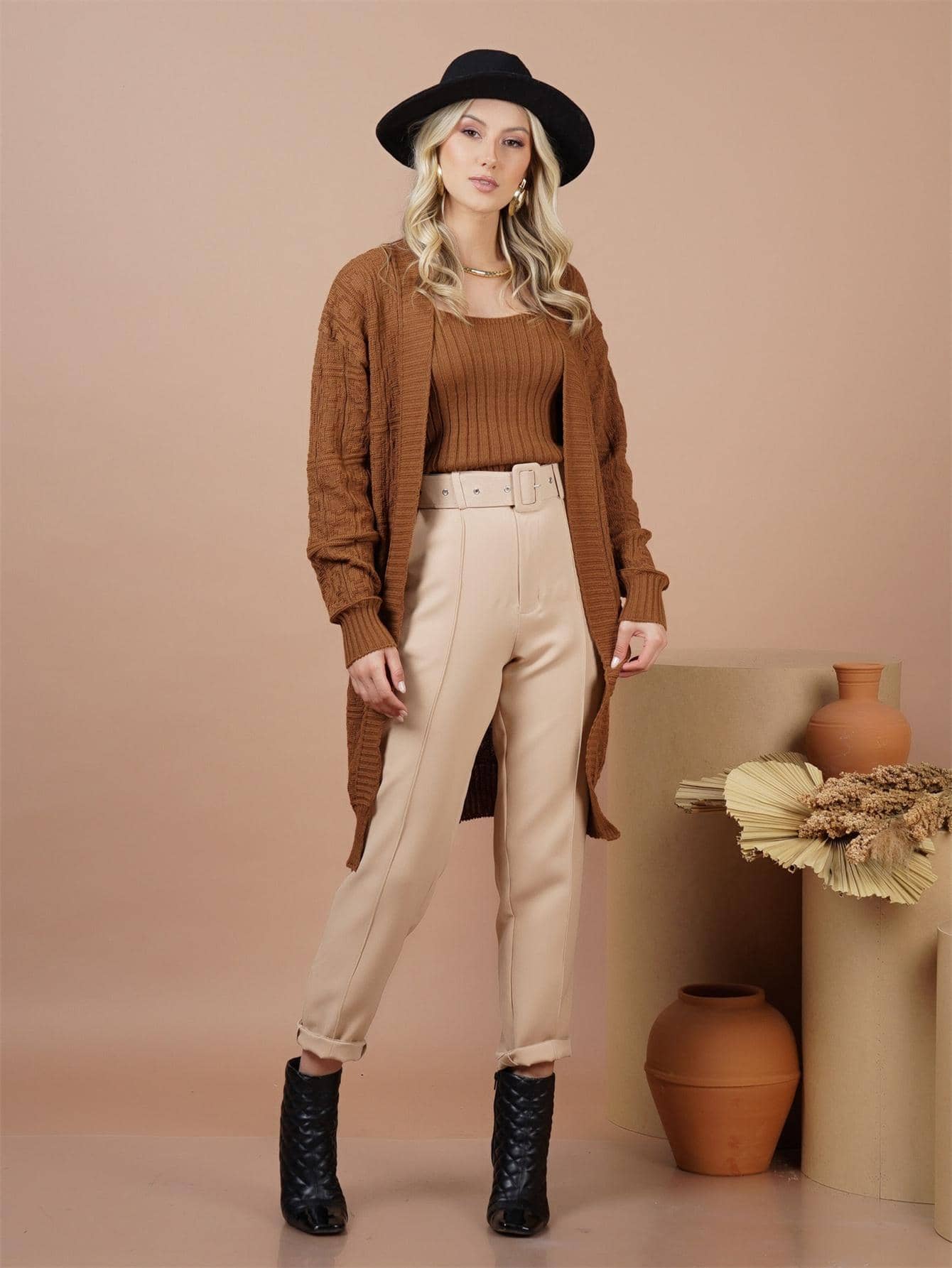 Women Cardigans - بني - مشاهدة 1