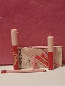 Labial matte + Brillo de labios + Delineador (Tono 9) naranja - Naranja - Ver 1