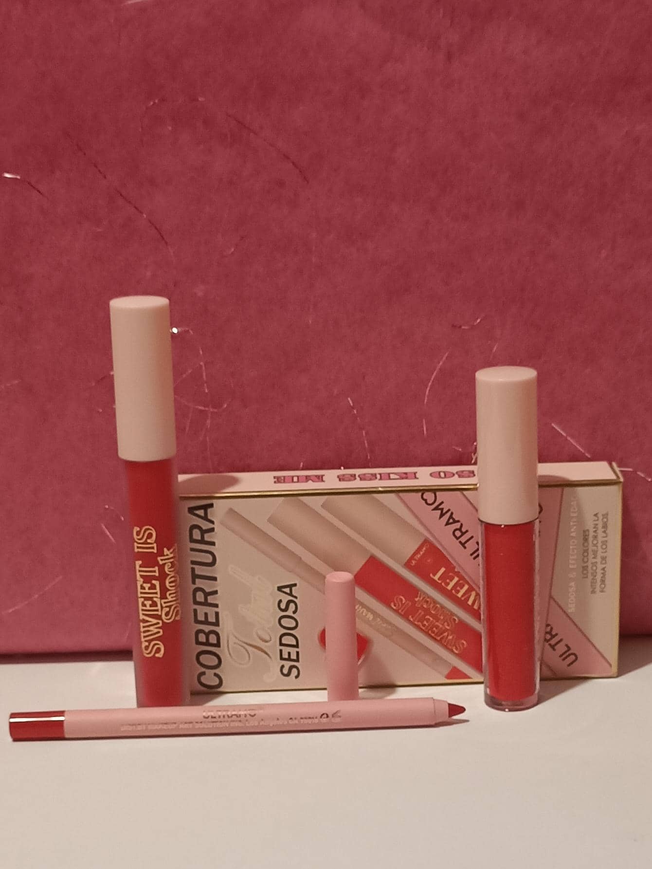 Labial matte + Brillo de labios + Delineador (Tono 9) naranja - Naranja - Ver 1