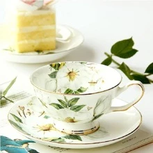 1 pieza Taza con estampado de flores y 1 pieza plato, de vuelta al colegio