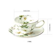 1 pieza Taza con estampado de flores y 1 pieza plato, de vuelta al colegio