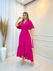 Women Dresses - 玫紅色 - 查看 1