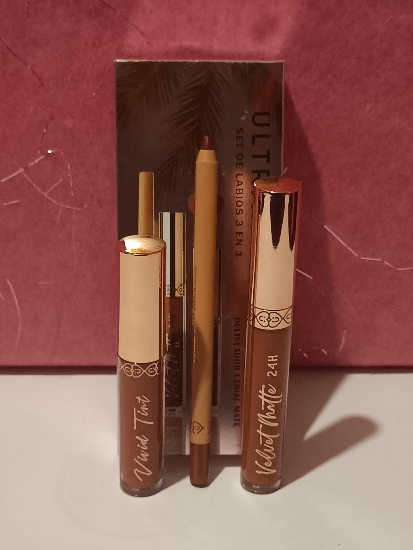 Labial matte + Brillo de labios + Delineador Tono 10 Café - Café - Ver 1