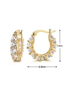 1對優雅圓耳環適合女士適合情人節禮品結婚紀念日派對首飾類