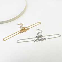 2pcs/set Fashion Zinc Alloy Rhinestone Infinity Symbol Decor Anklet For Women For Daily Decoration - Multicolor - View 3