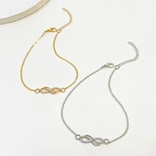 2pcs/set Fashion Zinc Alloy Rhinestone Infinity Symbol Decor Anklet For Women For Daily Decoration - Multicolor - View 2