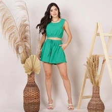 Women Two-piece Outfits - 綠色 - 查看 2