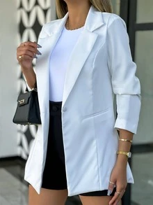 Women Blazers - 白色 - 查看 4