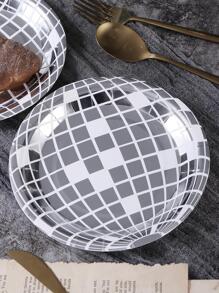 25入組格紋圖案一次性盤子