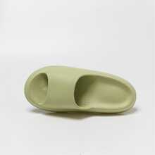 女式綠色厚底家居拖鞋