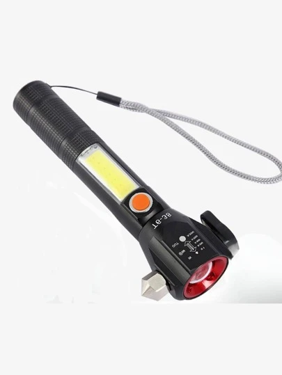 anterna Martelo Cortador Quebra Vidro Magnetica Luz Segurança Emergência Multi Função Com Imã