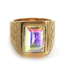 1 Chiếc Nhẫn Vintage Đính Đá Cubic Zirconia Trang Trí Họa Tiết Cho Nam Cho Bữa Tiệc - Vàng - Xem 2