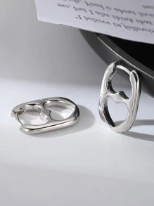 1 cặp hoa tai vòng hình trái tim rỗng thời trang dành cho phụ nữ để trang trí hàng ngày cho ngày lễ tình nhân, mẹ, mẹ, ngày của mẹ, quà tặng - Bạc - Xem 4