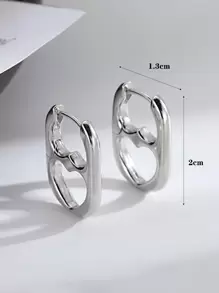 1 cặp hoa tai vòng hình trái tim rỗng thời trang dành cho phụ nữ để trang trí hàng ngày cho ngày lễ tình nhân, mẹ, mẹ, ngày của mẹ, quà tặng - Bạc - Xem 6