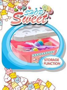 Children's Pretend Play Ice Cream Truck Toy For Girls, Candy Cart With Lights, Music, 36 Accessories, Perfect Christmas Gift - Multicolor - View 6