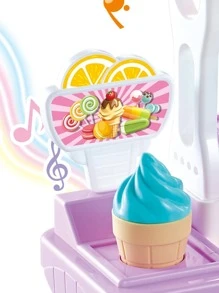 Children's Pretend Play Ice Cream Truck Toy For Girls, Candy Cart With Lights, Music, 36 Accessories, Perfect Christmas Gift - Multicolor - View 5