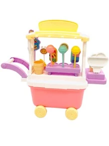 Children's Pretend Play Ice Cream Truck Toy For Girls, Candy Cart With Lights, Music, 36 Accessories, Perfect Christmas Gift - Multicolor - View 10