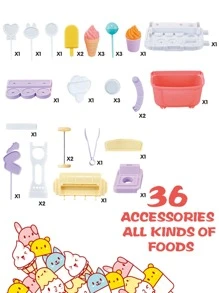 Children's Pretend Play Ice Cream Truck Toy For Girls, Candy Cart With Lights, Music, 36 Accessories, Perfect Christmas Gift - Multicolor - View 4