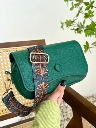 翻動小方包荔枝簡約風肩膀郵差包