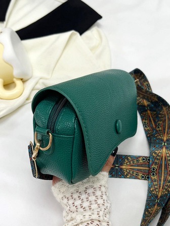 Flip Small Square Bag Lychee Grain Simple Shoulder Messenger Bag