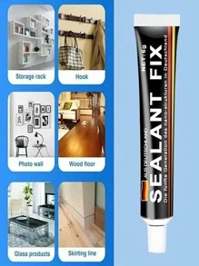 1入組樹脂修復膠，簡單防水快乾強力免釘玻璃膠 - 黑色 - 查看 4