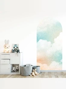 1入組雲朵圖案牆現代天空和雲朵圖案牆貼裝飾用品 - 彩色 - 查看 7