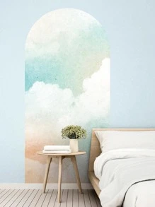 1入組雲朵圖案牆現代天空和雲朵圖案牆貼裝飾用品 - 彩色 - 查看 8