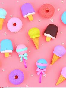 4pcs/set Cartoon Eraser Set, Creative Food Shaped Pencil Eraser For Office, School - Multicolor - View 6