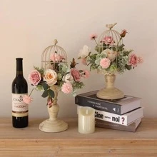 Giá Đỡ Đèn Hình Lồng Chim, Thiết Kế Lồng Hiện Đại Giá Đỡ Kẹo Trang Trí Nhà Cửa - trắng - Xem 1