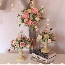 Giá Đỡ Đèn Hình Lồng Chim, Thiết Kế Lồng Hiện Đại Giá Đỡ Kẹo Trang Trí Nhà Cửa - trắng - Xem 9