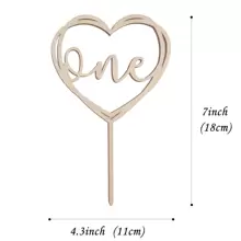 Decoración de tarta de madera para el 1er cumpleaños, decoración para tarta de primer cumpleaños, decoración de tarta de cumpleaños para fotomatón, aniversario de bodas (3 formas)