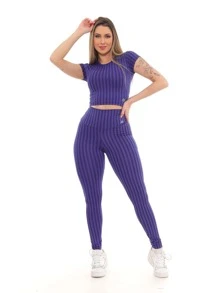 Women Sports Leggings - Màu xanh lam - Xem 5